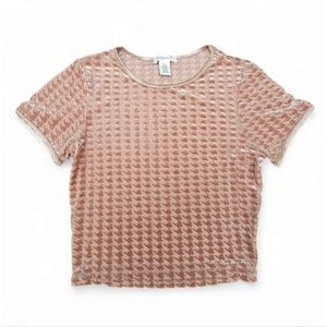 Bozzolo Light Brown Velvet Crop Top, Size M